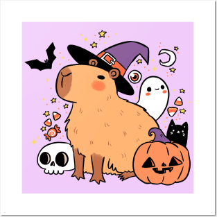 Cute halloween capybara Posters and Art